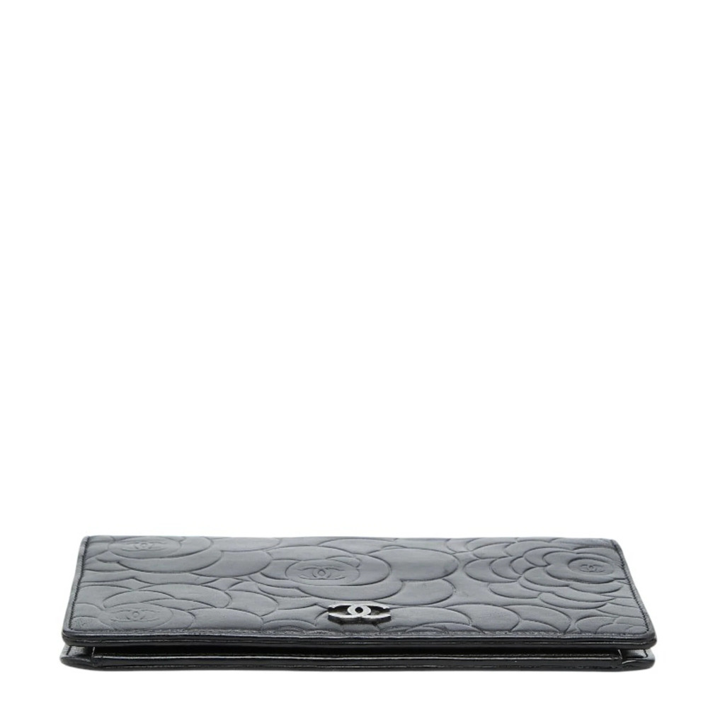 CHANEL Black Lambskin Leather Logo Wallet - Picture 3 of 11